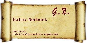 Gulis Norbert névjegykártya